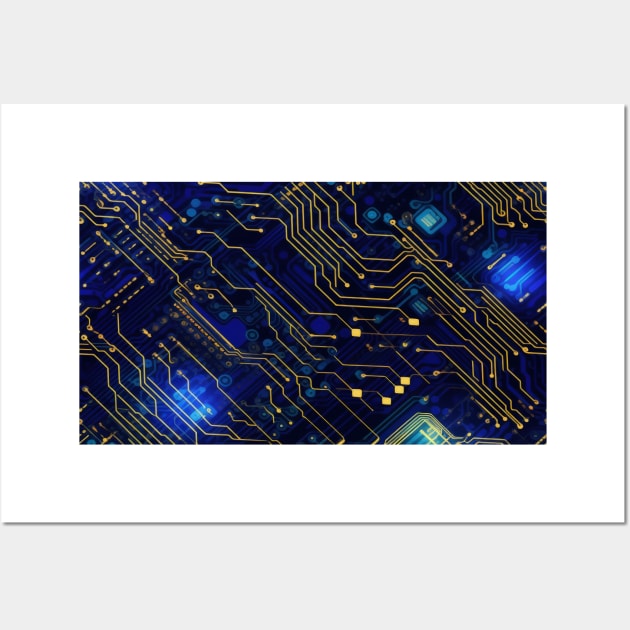 Circuit Board design illustration Wall Art by Russell102